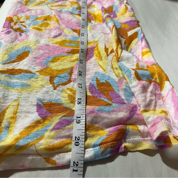 Joie 100% Linen Bohemian Floral Cap Sleeve Boxy Crop Tee - Picture 8 of 8